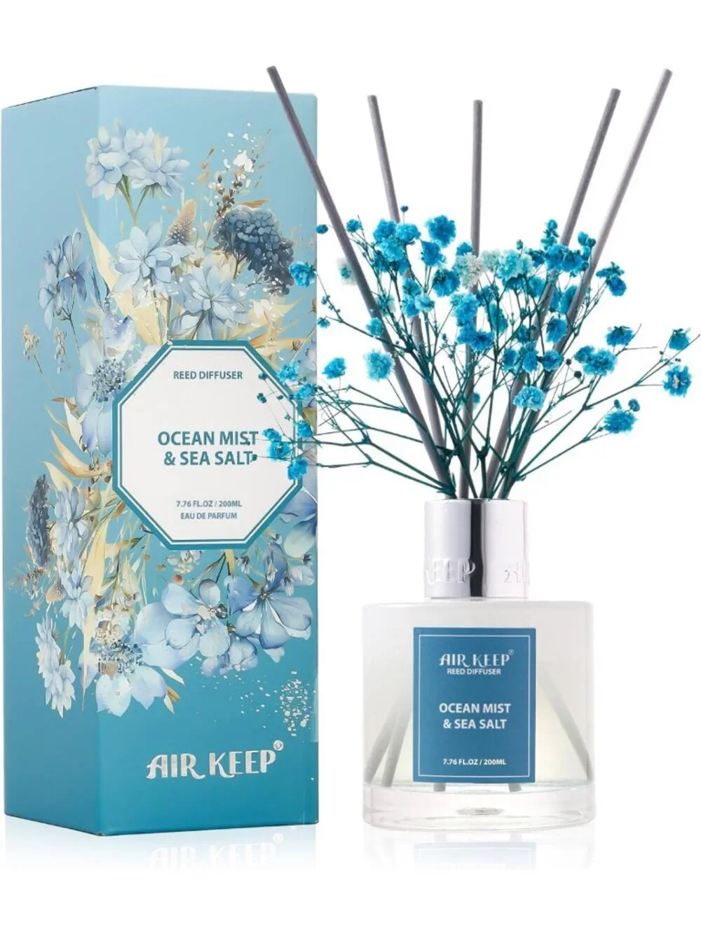 Ocean Mist & Sea Salt Reed Diffuser Set | Aromatherapy Home Decor Gift | 6.76 fl